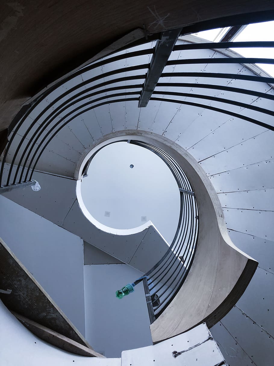 spiral, stairs, stairway, architecture, staircase, structure, design, perspective, building, steps