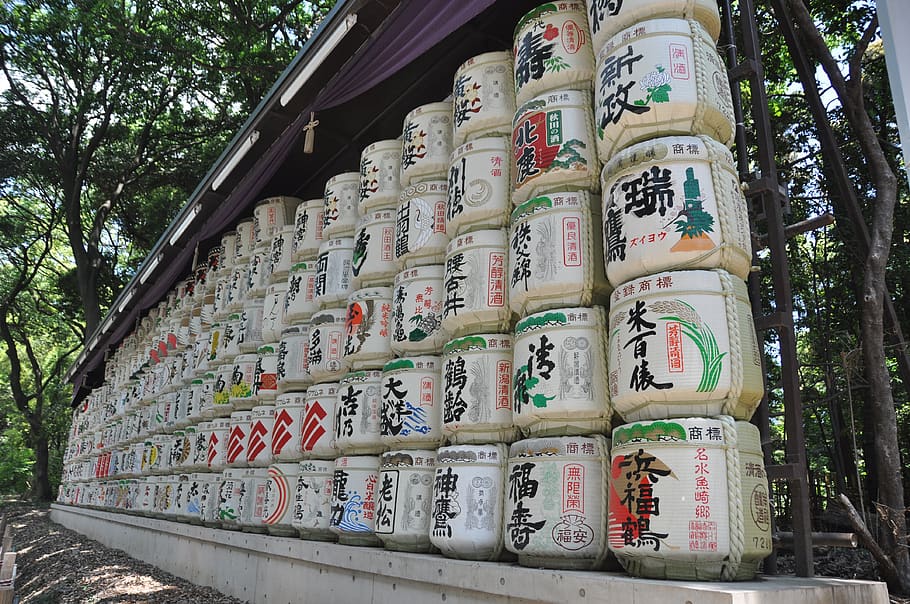 Japón, Tokio, japonés, Asia, hito, santuario de Meiji, turismo, santuario, sake, sin gente