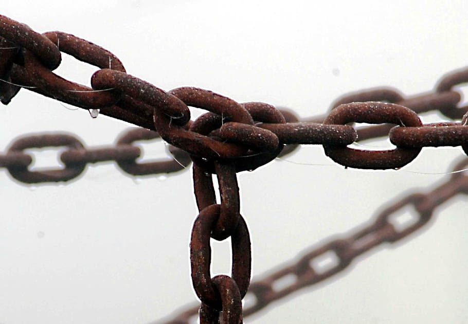 Chain, Metal, Rust, Fog, security, steel, link, rusty, strength, iron - Metal