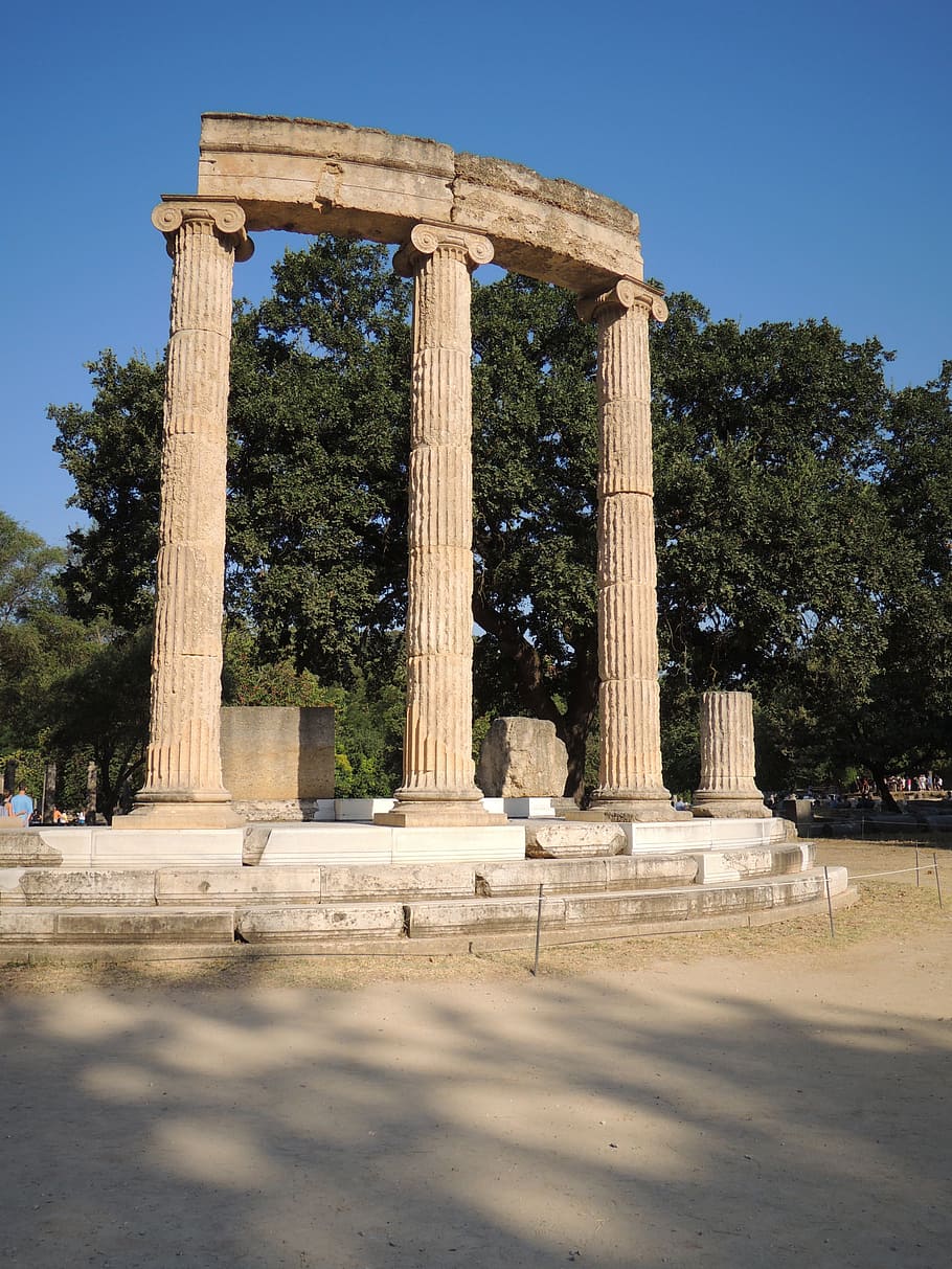 architectural, photography, pillar, greece, olympia, site, olympic games, tour, monument, ancient times