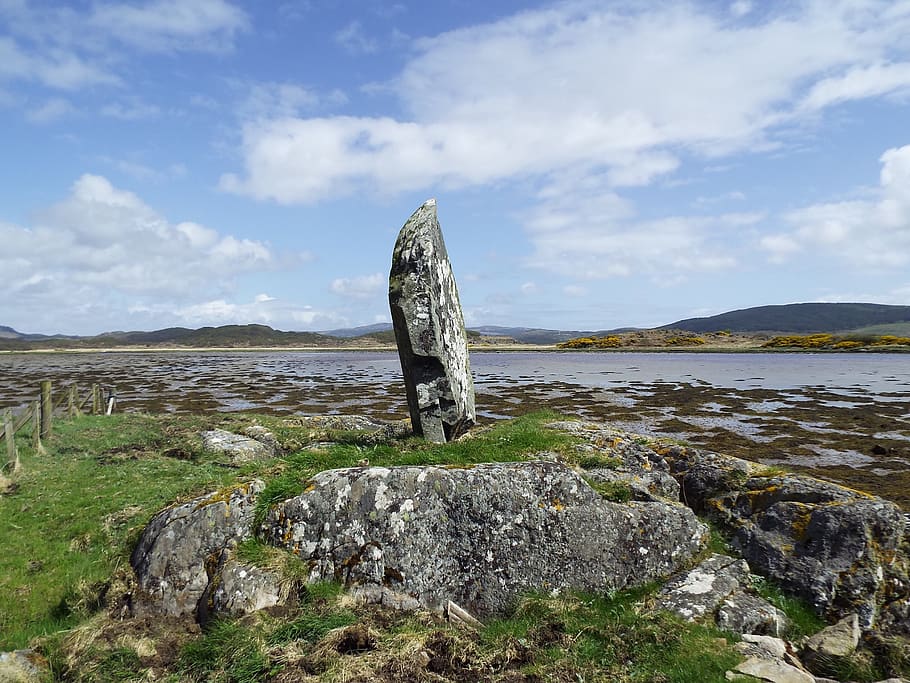 coastal, argyll, scotland, uk, west loch tarbet, rock, stone, loch, lochside, lake