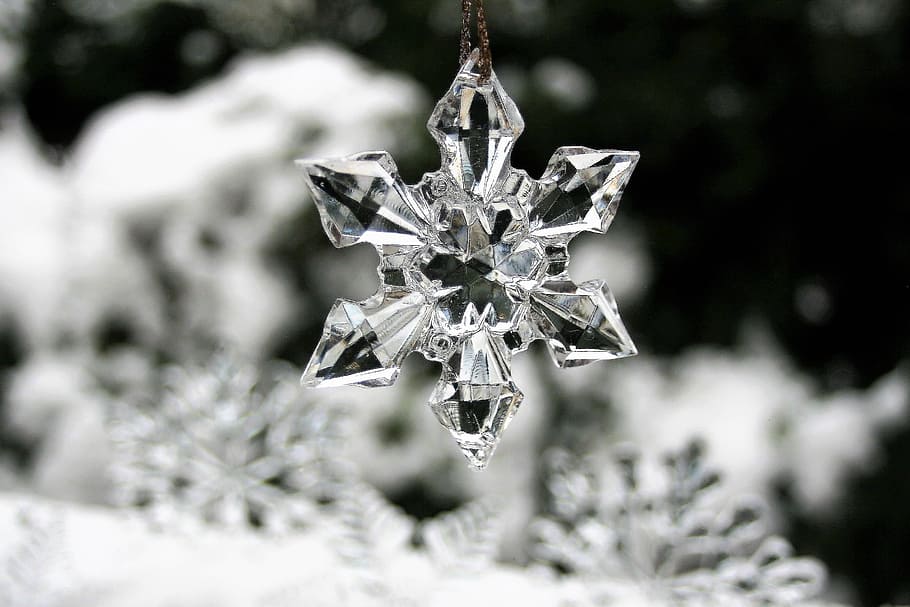closeup, photography, snowflakes, asterisk, winter, snow, christmas, holidays, ice, ornament