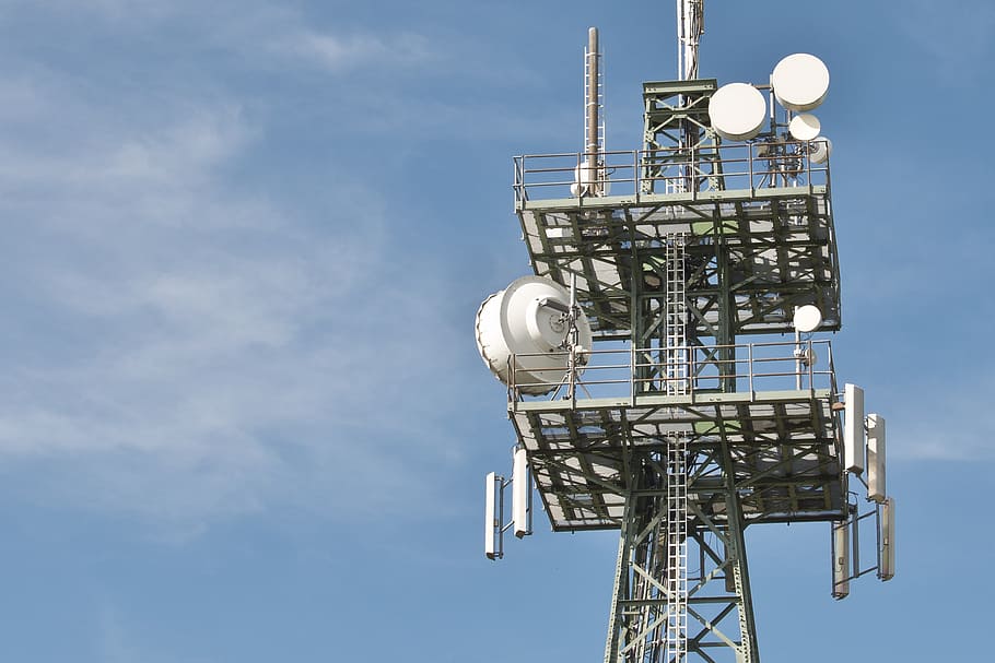 network signal antenna, cloudy, sky, radio masts, phone, telephone poles, mast, blue, telephone pole, communication