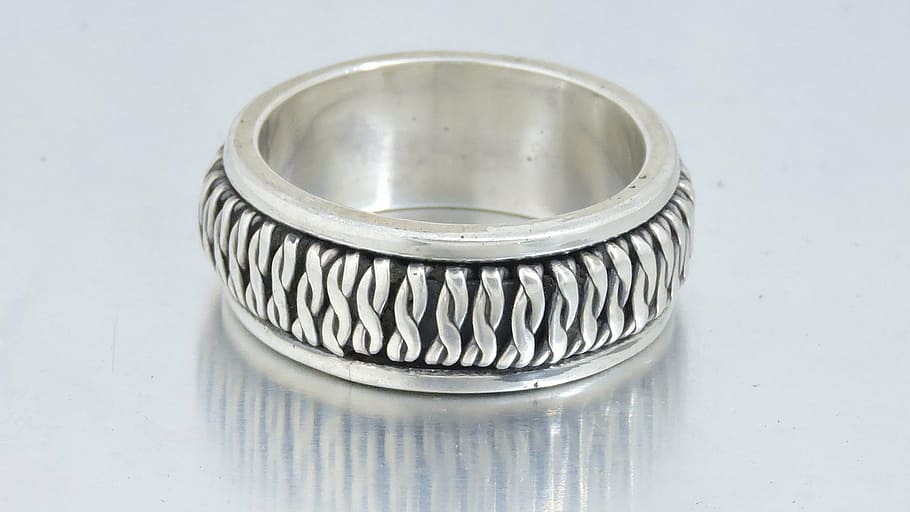 anel de prata, anel homem, anel prata, prateado, prata - metal, metal, jóias, anel, reflexão, brilhante