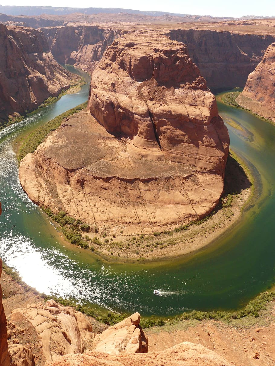 horseshoe bend, colorado river, usa, arizona, rock, rock - object, water, beauty in nature, scenics - nature, rock formation