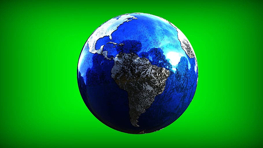 earth illustration, 3d model, world, earth, geography, education, globe, planet, north america, south america