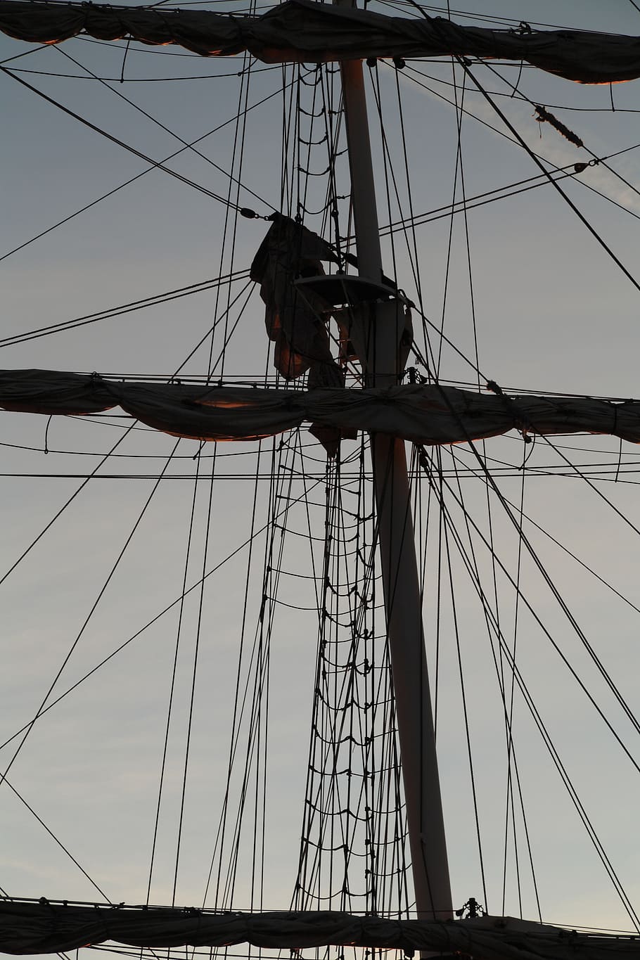 netherlands, harlingen, sunset, sail, mast, boat, rigging, sky, nautical vessel, rope