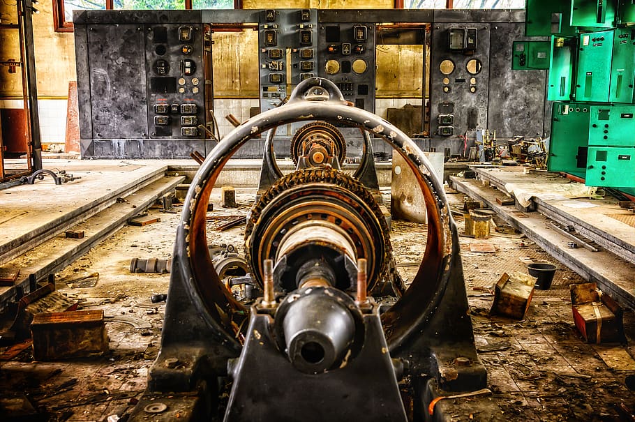 machine, generator, energy, current, motor, lost places, abandoned places, factory, abandoned, pfor