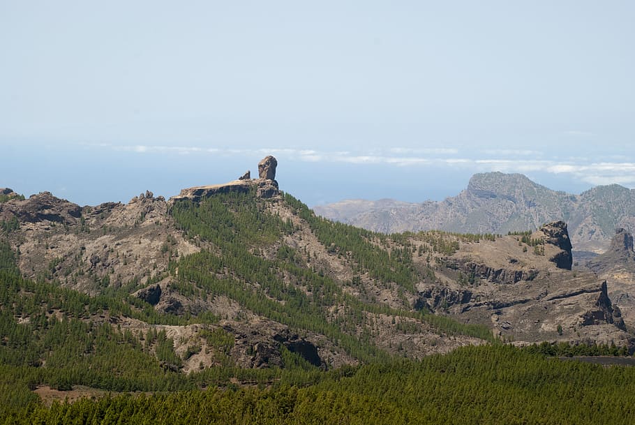 roque i nublo, Roque, Gran Canaria, kepulauan canary, alam, lanskap, spanyol, gunung, sudut pandang, hiking