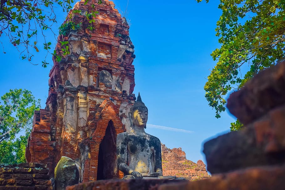 ayutthaya historical park, old city, ancient siam, ayutthaya, religion, travel destinations, place of worship, travel, architecture, belief
