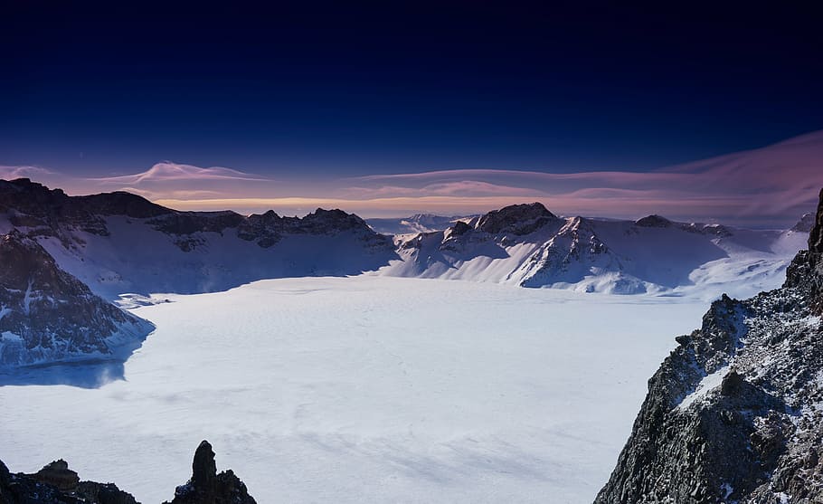areal photography, snowfield, mountain, china, changbai mountain, winter, snow, nature, mountain Peak, european Alps