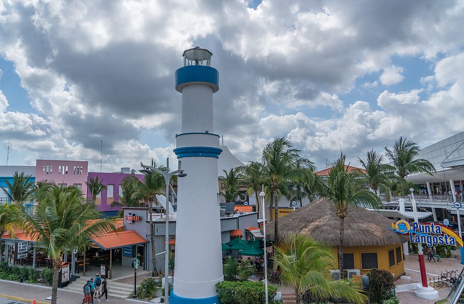 lighthouse, cozumel, mexico, travel, palm, tourism, hotel, architecture, building, city