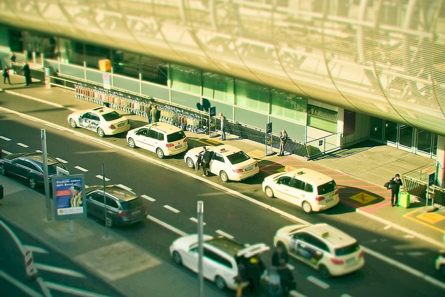 Road, Traffic, City, Taxi Stand, taxi, means of rail transport, urban, transport, means of transport, airport