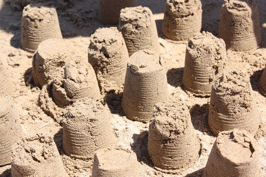 sand castle, sand, beach, child, sea, nature, play, relax, art and craft, creativity