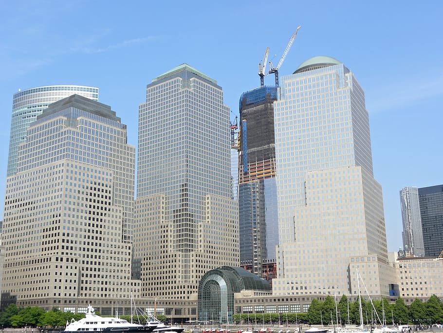 one world trade center, new york, manhattan, skyscraper, buildings, urban, urban landscape, america, construction, glass