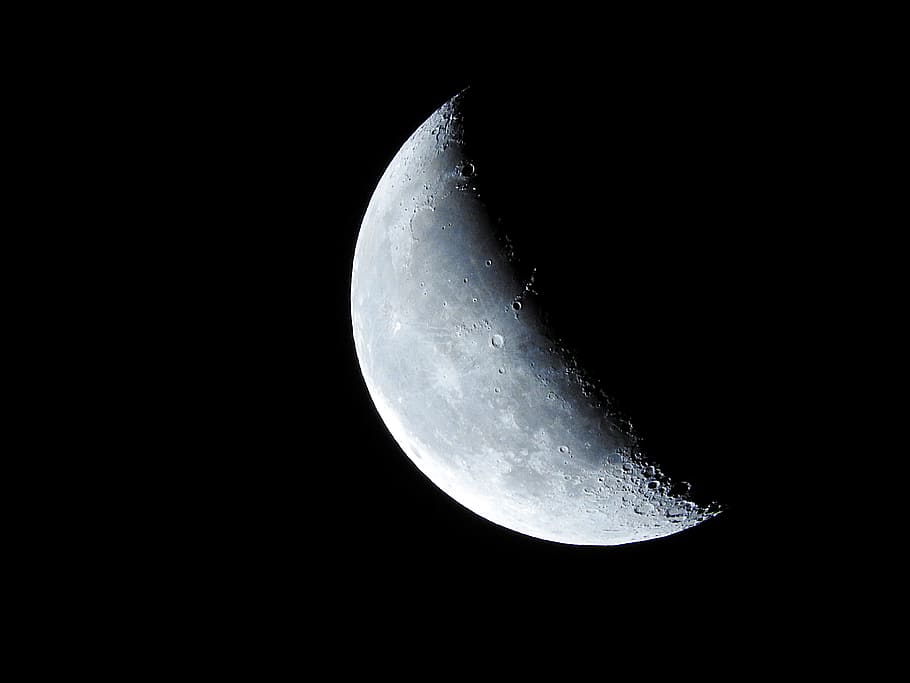new moon, Crescent Moon, moon, crescent, night, astronomy, moon surface, majestic, space, sky