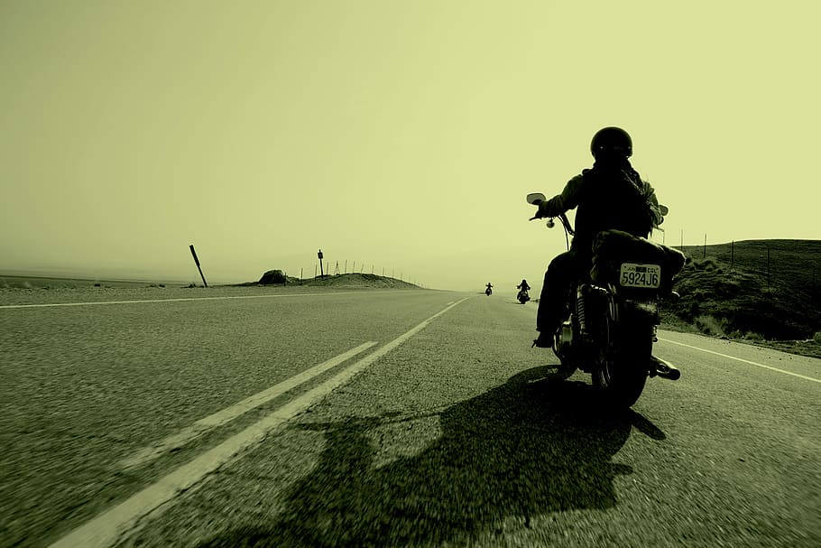worm-eye, view, person, riding, motorcycle, Travel, Road, Harley-Davidson, harley, transportation