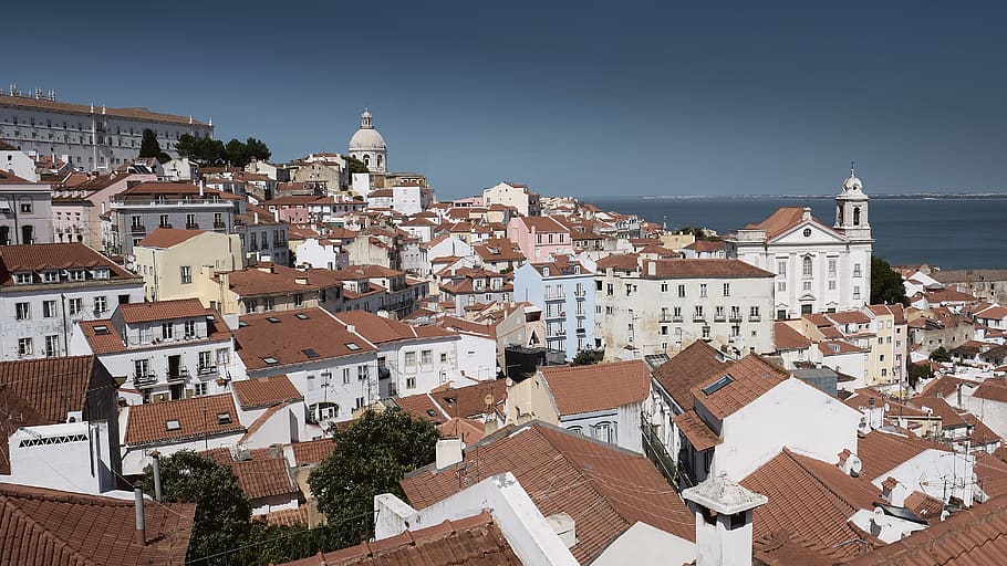 lisbon, portugal, architecture, city, lisboa, europe, landmark, sky, urban, skyline