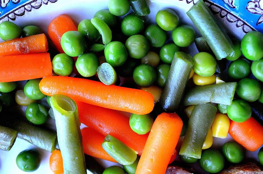carrots, peas, beans, vegetables, health, food, background, macro, food and drink, vegetable