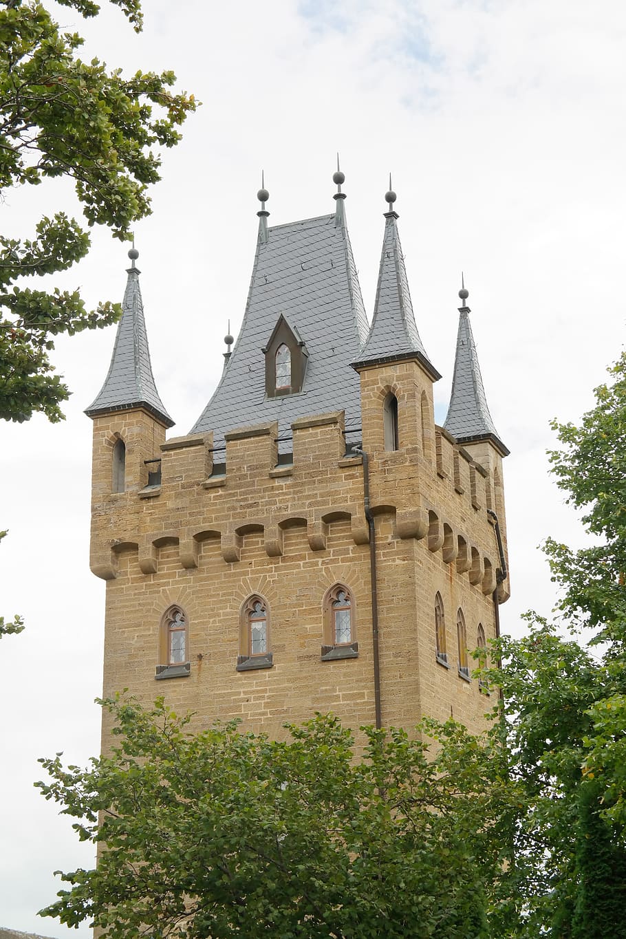 gate tower, tower, castle, fortress, hohenzollern, hohenzollern castle, ancestral castle, baden württemberg, germany, german imperial house