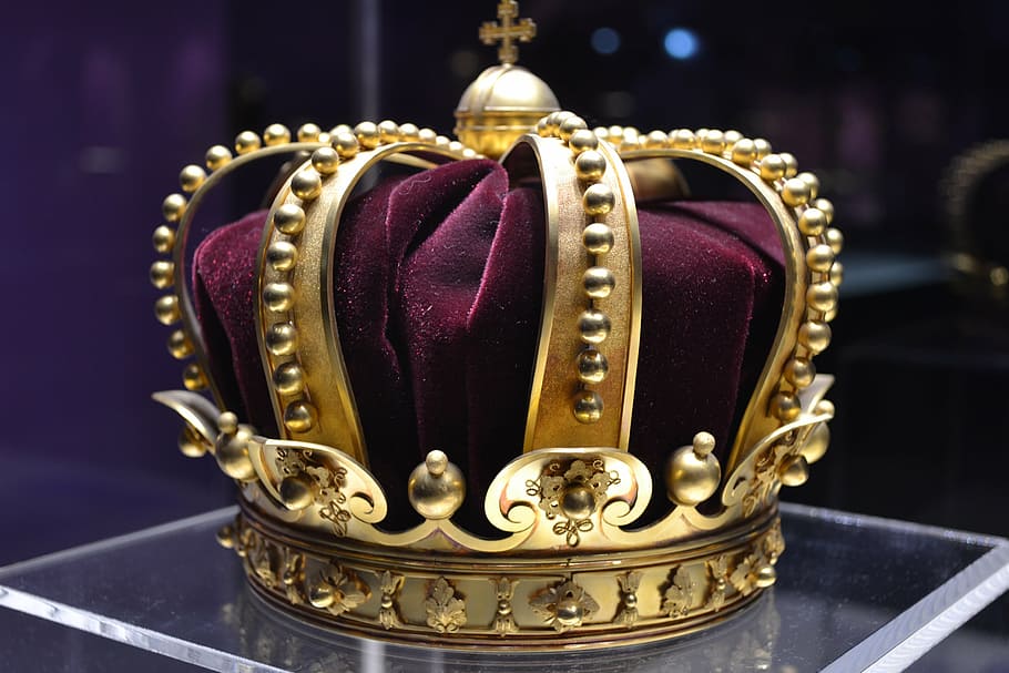macro shot, gold-colored crown, king, crown, history, romania, gold Colored, metal, gold, jewelry