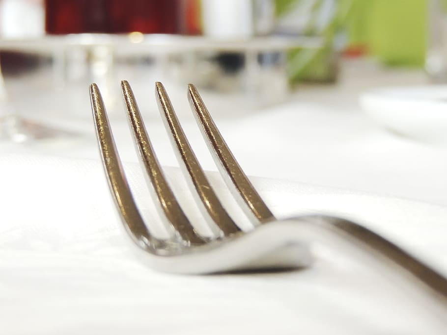 stainless steel fork, fork, metal, cutlery, eat, tool, silverware, kitchen, cook, tableware