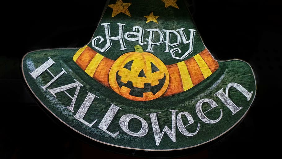 happy halloween sign, halloween, sign, holiday, pumpkin, happy halloween, autumn, orange, october, decoration