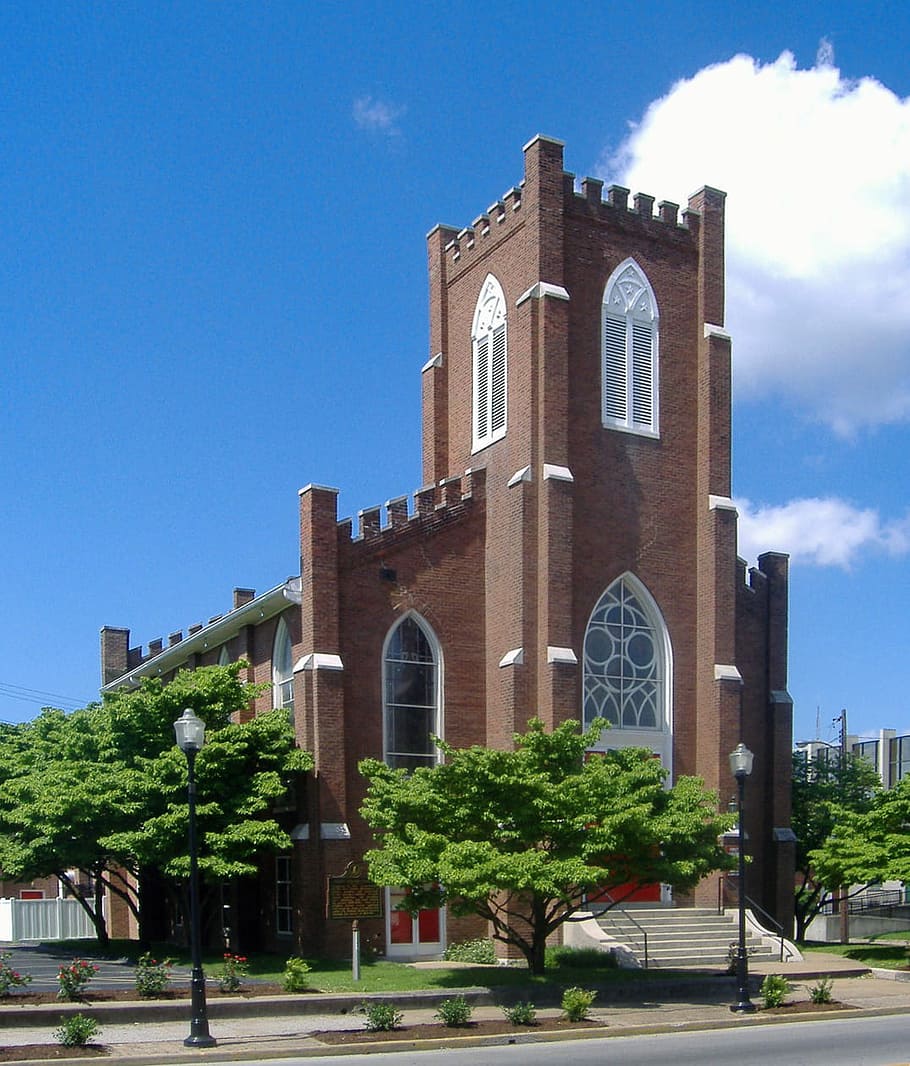 pertama, gereja presbiterian, Hopkinsville, Gereja Presbiterian Pertama, Kentucky, kapel, gereja, awan, presbiterian, domain publik