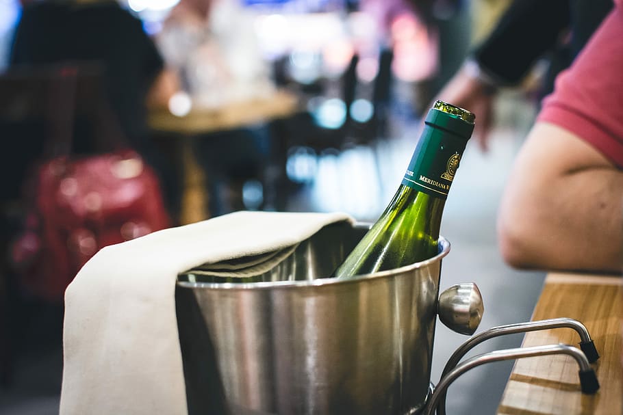 ice bucket, restaurant, Wine, ice, bucket, drink, Malta, alcohol, people, unrecognizable Person