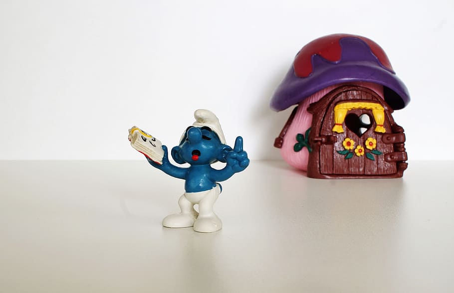 Smurf, Tokoh, Mainan, Dekorasi, kumpulkan, biru, representasi manusia, patung, masa kecil, futuristik