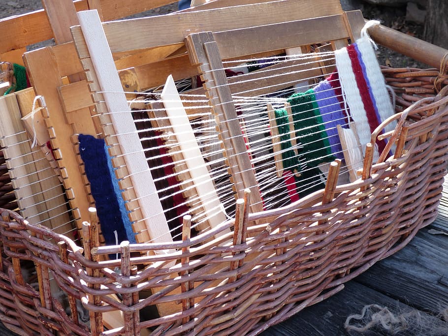 Basket, Weaving, Weave, Wool, Cotton, basket, weaving, linen, wicker, woven, fiber