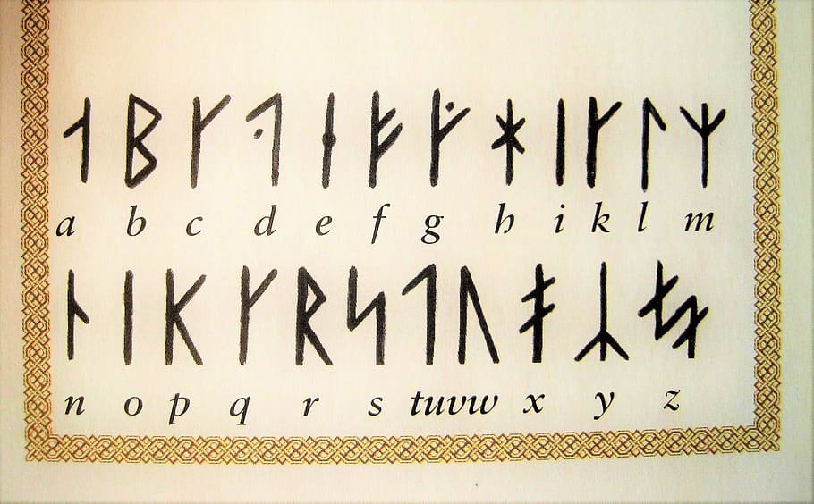alphabet poser, runic scripture, germanic-characters, old characters, characters, old, alphabet, alphabet writing, scandinavia, high medieval