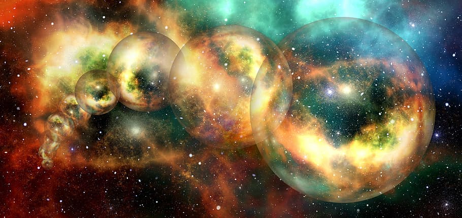 nebulosa, papel de parede de efeito de bolhas, mundo paralelo, universo paralelo, universo, física, multiverso, mais teoria do mundo, mecânica quântica, estrela