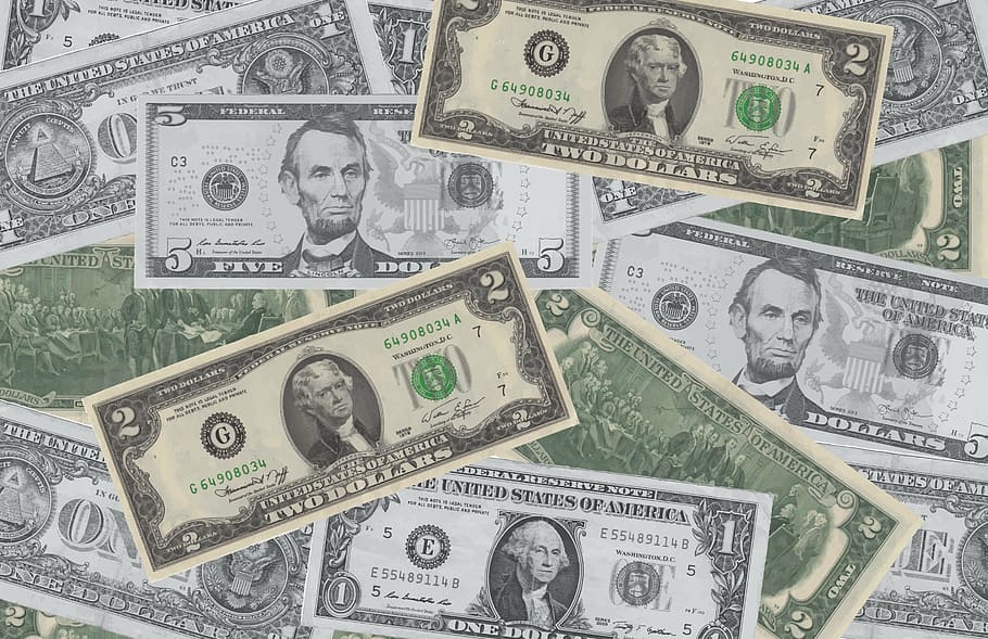 berbagai macam jumlah, kami, uang kertas dolar, latar belakang, uang, dolar, mata uang, kolase, amerika, amerika serikat
