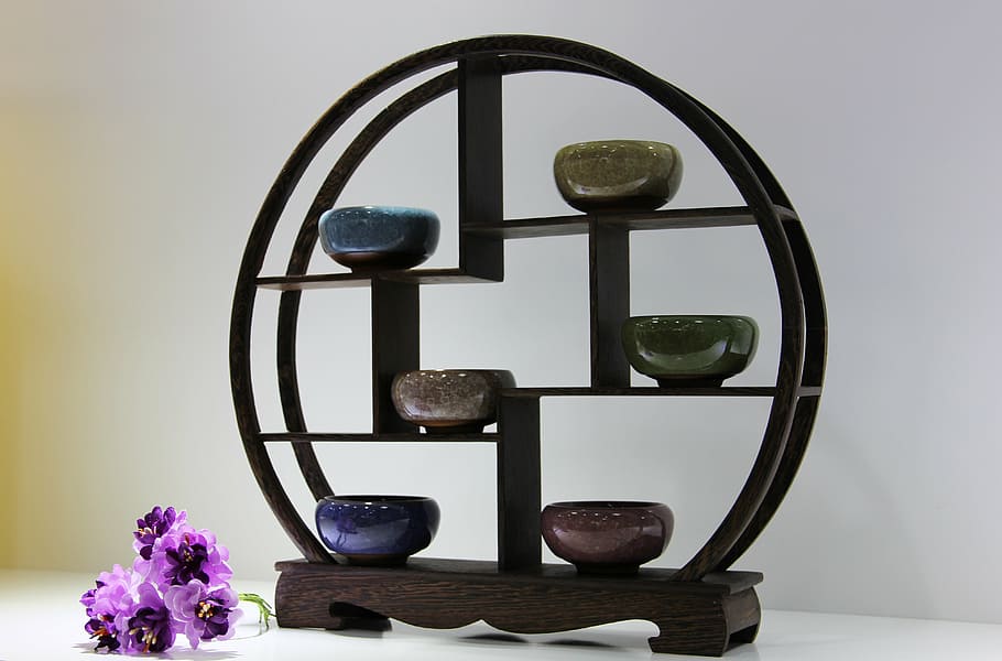 device, shelf, round racks, accessories, ware, japanese style decorating, home decoration, home furnishings, flower, indoors