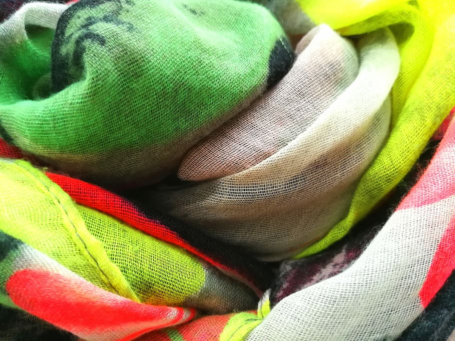 Colorful, Scarf, Texture, Background, green color, close-up, day, indoors, camouflage clothing, textile