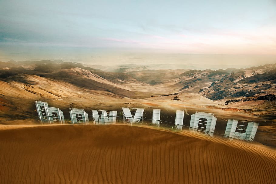 fotografía de alto ángulo, arena, cambio climático, Hollywood, desierto, medio ambiente, naturaleza, calentamiento, global, calor