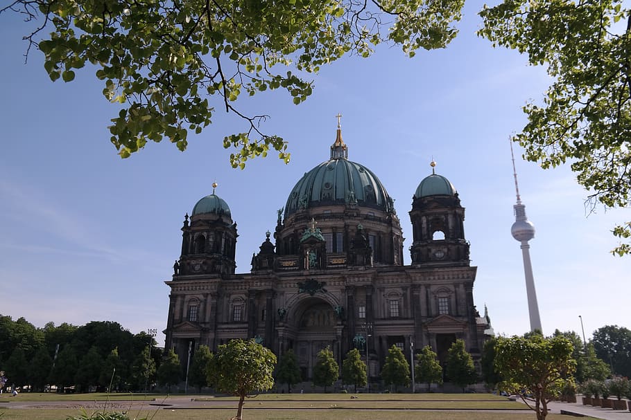 berlin, dom, alex, tv tower, city, cities tour, summer, vacations, building, architecture