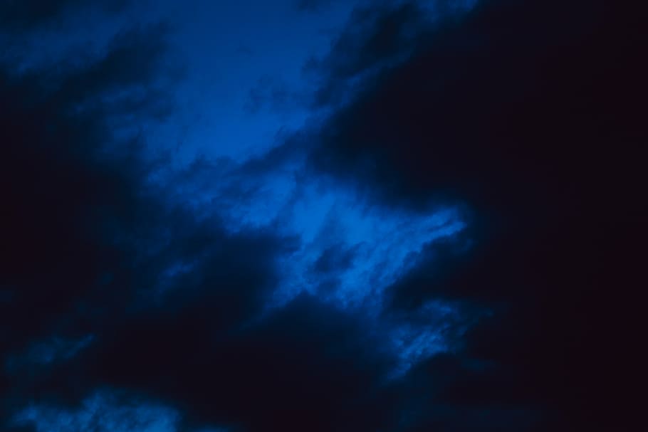 azul, negro, cielo, naturaleza, paisaje, nubes, oscuro, noche, clima, fondos