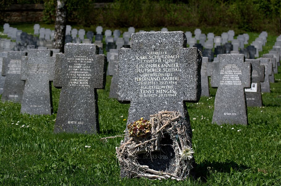 cemetery, graves, the military cemetery, stone, tombstones, headstone, the deceased, cross, heart, grave