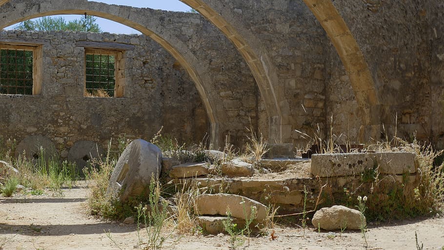 biara, Kreta, santo georges, Arsitektur, struktur yang dibangun, sejarah, masa lalu, tua, tidak ada orang, hari