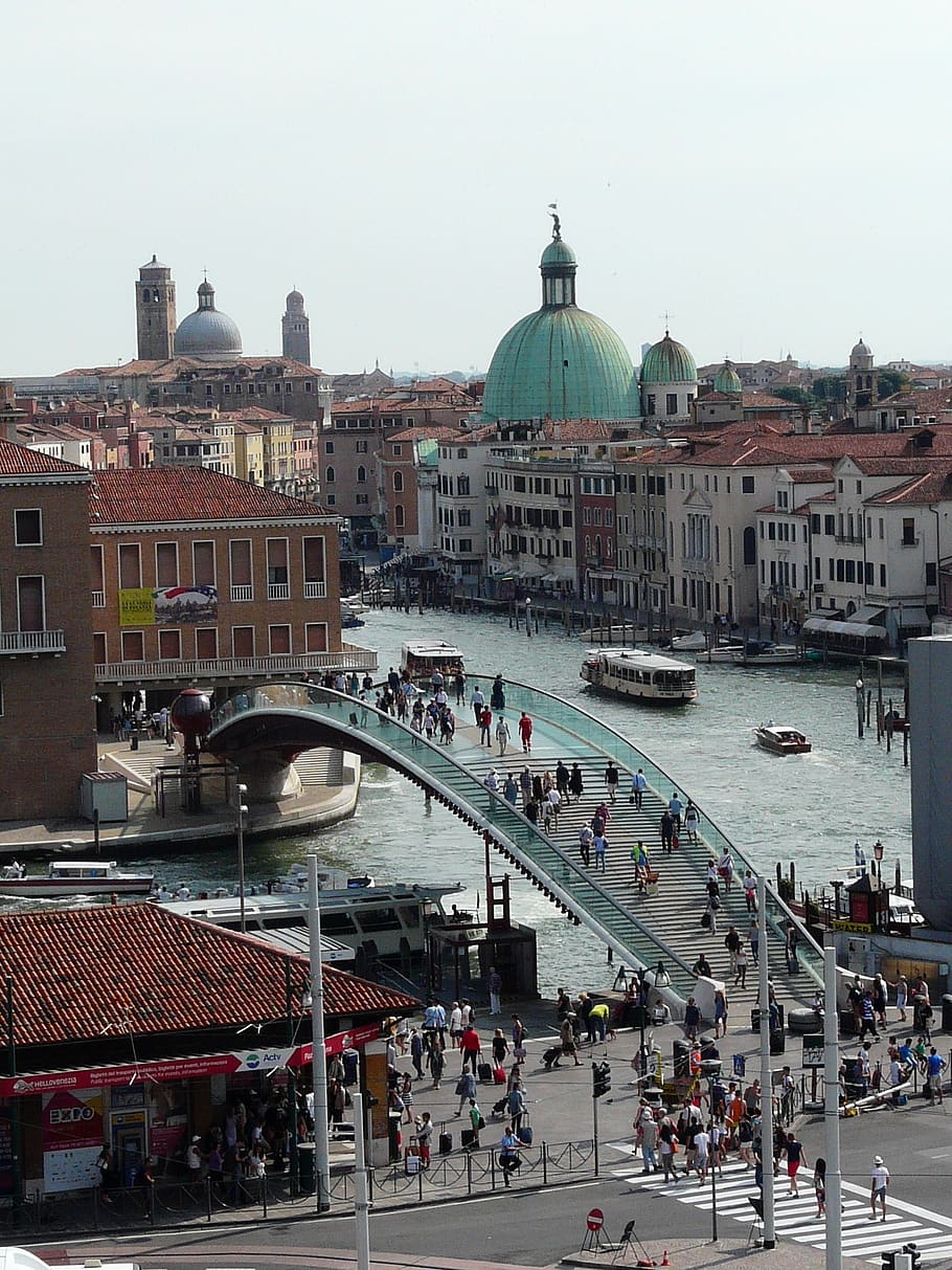 italy, venice, constitution bridge, water, bridge, building, venezia, ponte-di-cosriruzione, summer, june