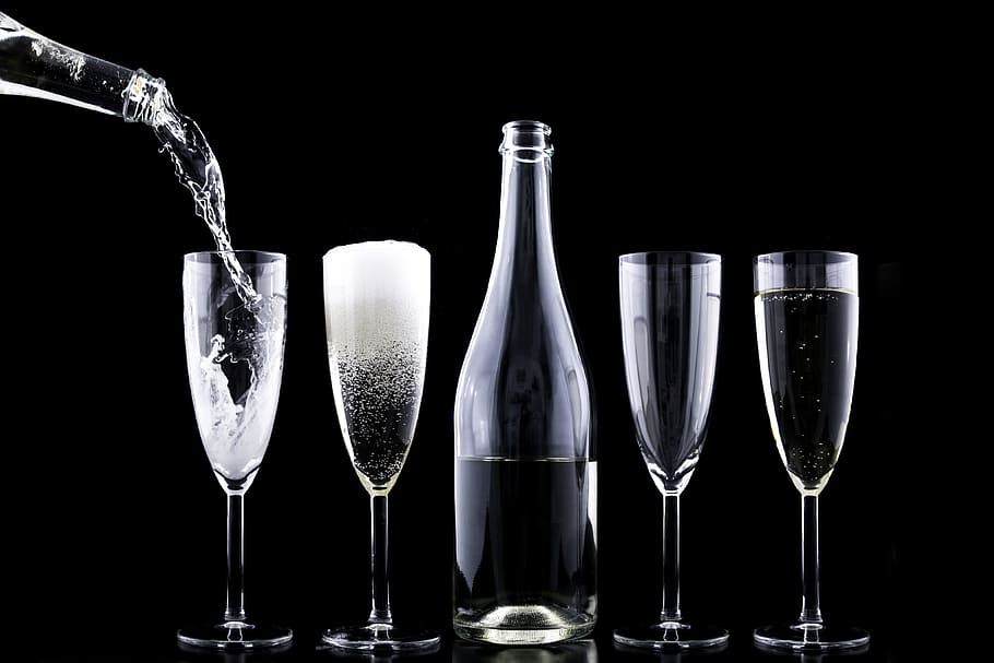 vertido, vasos, champán, comida / bebida, alcohol, bebidas, fiesta, vino, bebida, copa