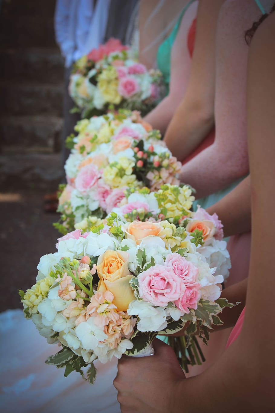 flower, bouquet, bridesmaid, wedding, love, bouquet of flowers, romantic, flowering plant, real people, flower arrangement