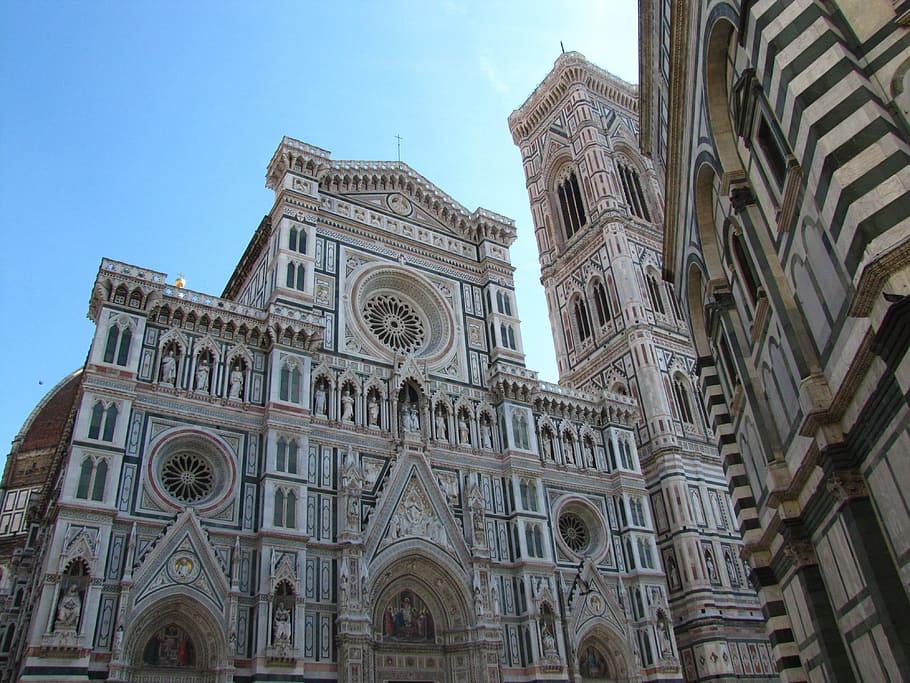 Florencia, cúpula, iglesia, agradable, impresionante, central torcello di santa maria del fiore, arquitectura, estructura construida, exterior del edificio, vista de ángulo bajo