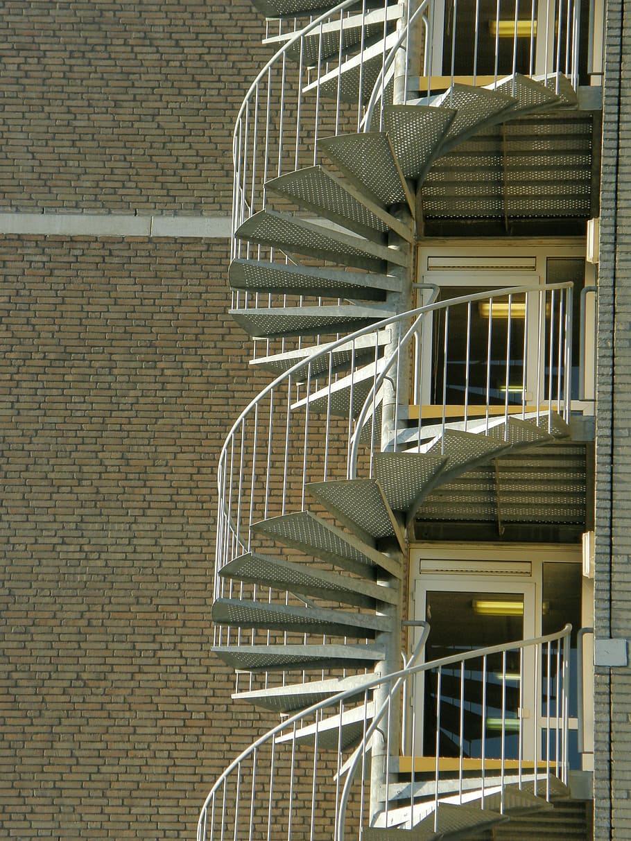 Winding, Staircase, Trap, Dordrecht, winding staircase, city polders, steps and staircases, steps, architecture, spiral