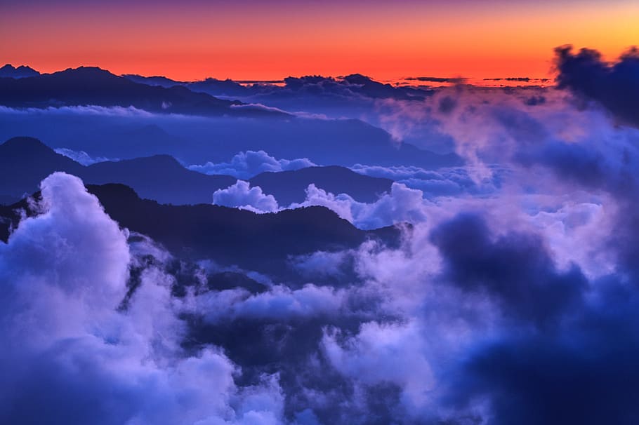 Hehuanshan, aerial, photography, cloudy, sky, cloud - sky, beauty in nature, scenics - nature, sunset, tranquil scene