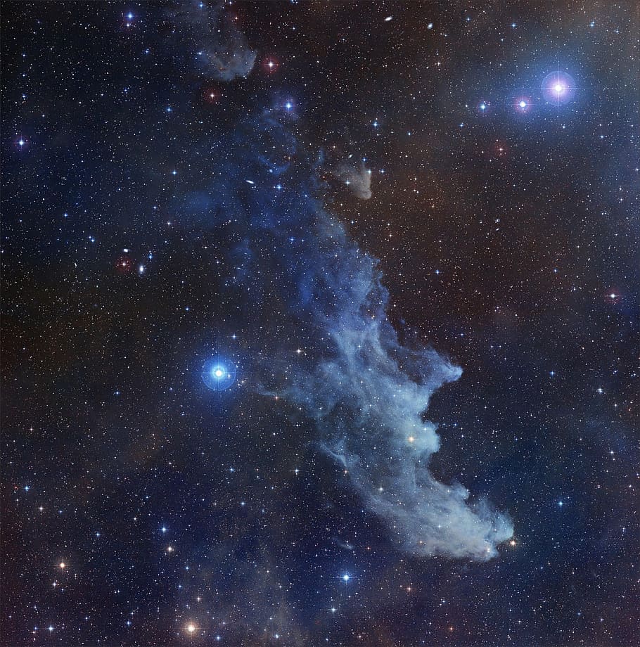galaxy wallpaper, witch head, nebula, space, cosmos, universe, reflection, ic 2118, eridanus, dust