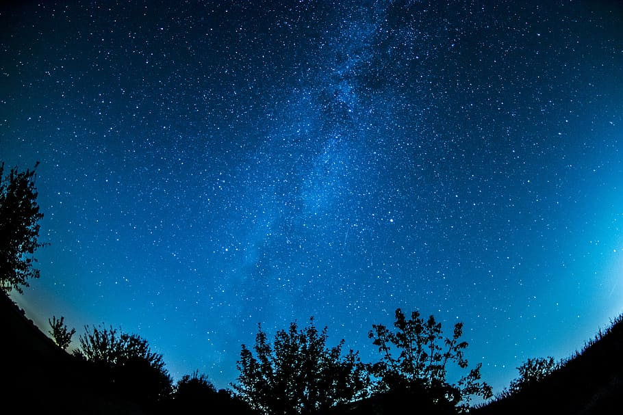 foto nocturna, vía láctea, cielo estrellado, cielo, estrella, cielo nocturno, espacio, noche, tarde, cosmos