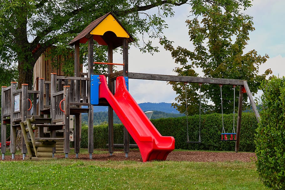 playground, slide, children's playground, game device, slip, kletterhaus, leisure, wood, adventure playground, nature